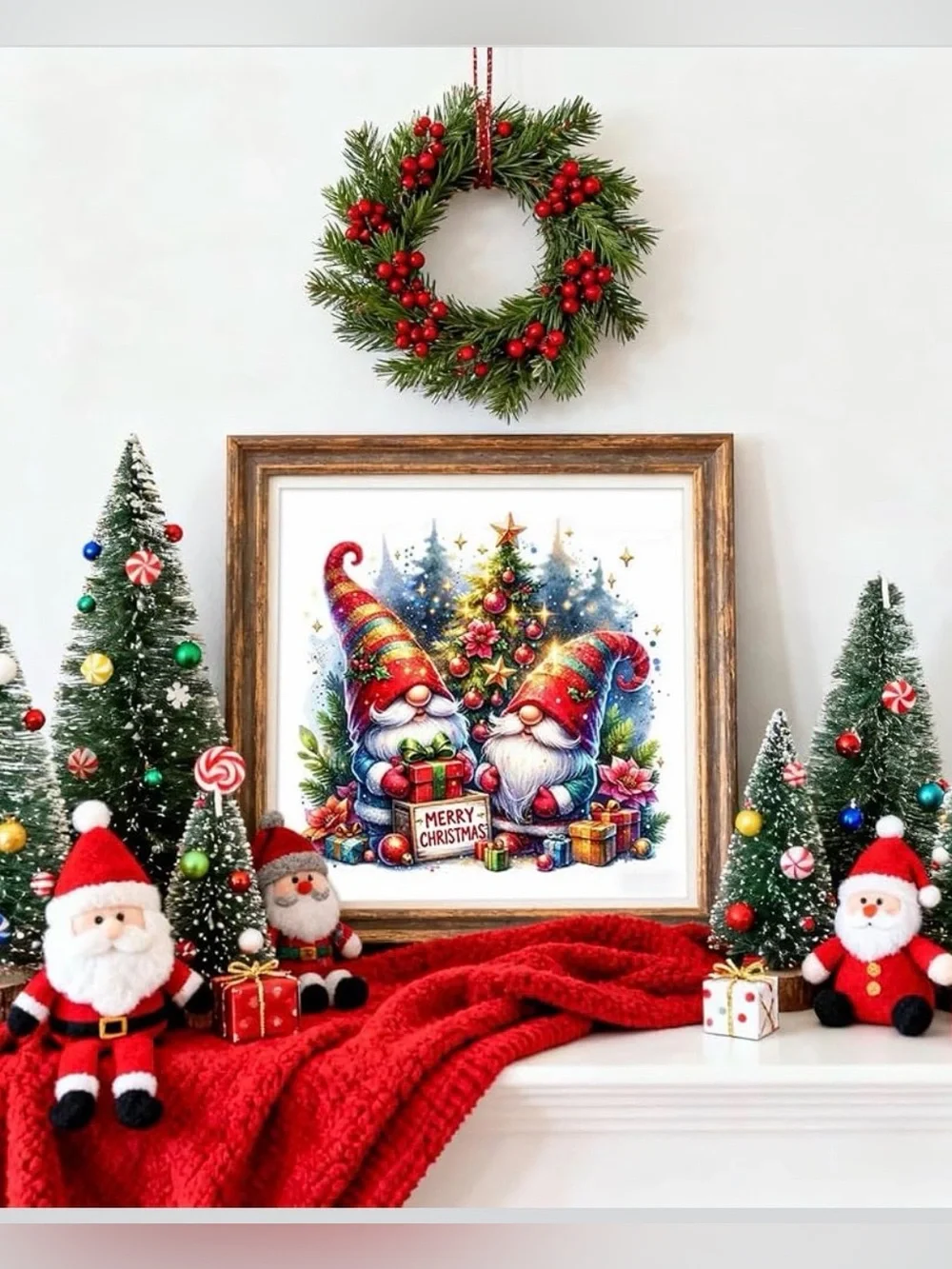 Holiday Gnome Christmas Diamond Art Kit - Round Drills